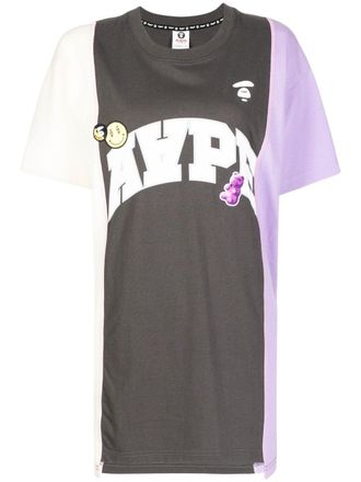 Aape By A Bathing Ape logo-print short-sleeved T-shirt - women - Cotton - S - Grey