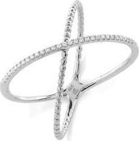 Bony Levy Liora Diamond Crossover Ring in 18K White Gold at Nordstrom Rack, Size 7