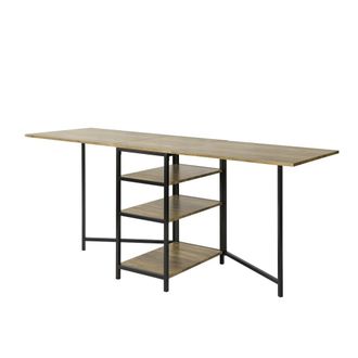 SoBuy Mesa plegable con 3 estantes madera color natural