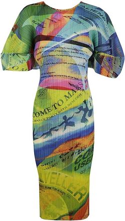 Issey Miyake Voyager Jurk - Dames - Casual kleedjes - Veelkleurig - L - Polyester - Kleedjes