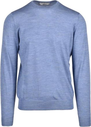 FILIPPO DE LAURENTIIS Pullover met Ronde Hals - Heren - Ronde hals truien - Blauw - M - Wol - Truien & Vesten
