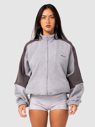 Rusty Coach Zip Through Sherpa-Jacke grau