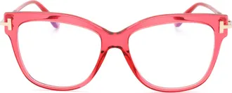 Tom Ford FT5704B Cat-Eye Acetate Eyeglasses - Red