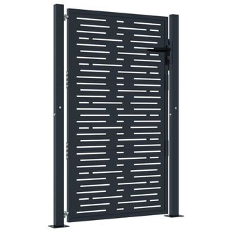 Berkfield Home Garden Gate Anthracite 105x130 cm Steel Square Design in Dark Grey