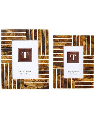 Two's Company Set Of 2 Stria Photo Frames