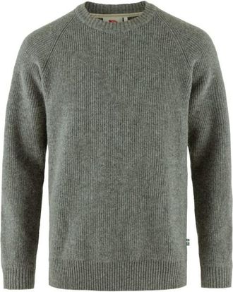 Fj&auml;llr&auml;ven &Ouml;vik Rib Sweater Wollpullover f&uuml;r Herren | oliv/grau