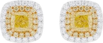 HYT Jewelry Orecchini a bottone in oro bianco 18 carati e diamanti - Giallo