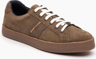base Mens Base London Hopper Leather Mens Moss Trainers - Green - Size: 10