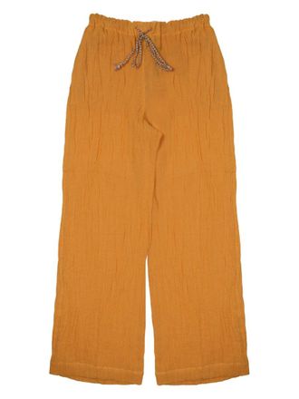 120% Lino Wide-Leg Cotton-Lined Linen Pants