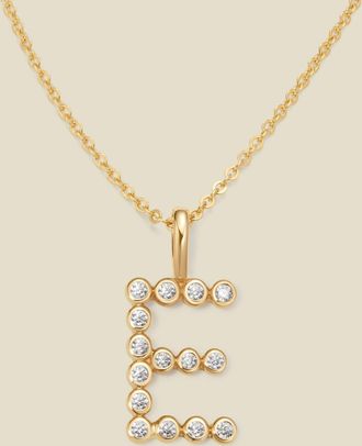 Made by Mary CZ Poppy Initial Necklace