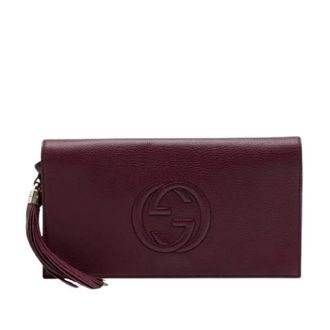 Gucci Pre-owned Vintage Clutch - Dames - Pre-owned - Paars - Maat: ONE Size Leer