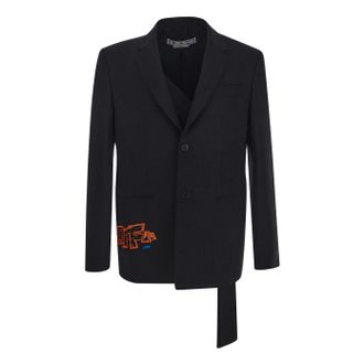 Off-white Graf Coupe Strap Rel Single-breasted Blazer Black OMEN063S23FAB0011066