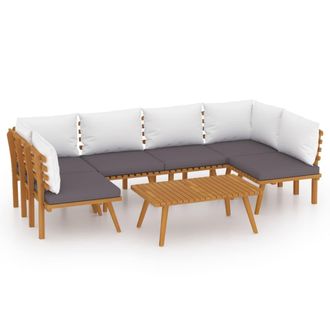 vidaXL Muebles De Jard&iacute;n 7 Piezas Con Cojines Madera Maciza De Acacia Vidaxl