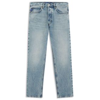 HUGO BOSS Regular-fit jeans in bright-blue broken-twill fabric
