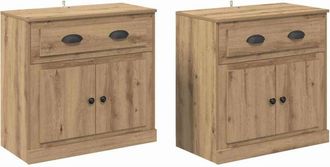 vidaXL Sideboards with Drawer 2 pcs Artisan Oak 70 x 35.5 x 67.5 cm vidaXL