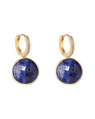 Liv Oliver 18K Plated 24.25 Ct. Tw. Sapphire (Treated) Cz Earrings