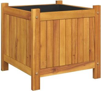 vidaXL Garden Planter with Liner 42x42x40 cm Solid Wood Acacia vidaXL