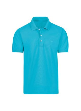 Trigema Poloshirt TRIGEMA TRIGEMA Poloshirt in Piqu&eacute;-Qualit&auml;t, Herren, Gr. S, blau (azur), 100% Baumwolle, Basic, Shirts Poloshirt