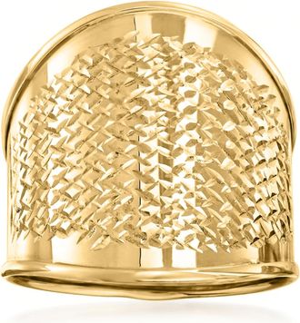 Ross-Simons Italian 14kt Yellow Gold Wide Diamond-Cut Ring