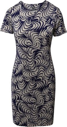 Diane Von Fürstenberg Diane Von Furstenberg Short Sleeved Midi Shift Dress in Blue Silk