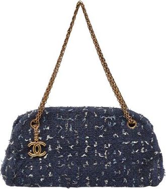 Chanel Blue Tweed Mademoiselle Shoulder Bag