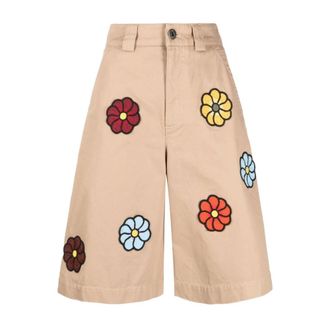 Moncler Bermudas, female, Multicolor, 2XS, Cotton Patched Shorts