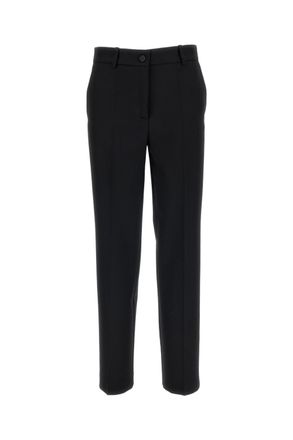 P.A.R.O.S.H. Black Stretch Wool Straight-Leg Pants