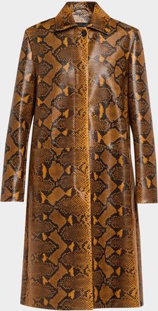 Proenza Schouler Leticia Python-Printed Leather Coat