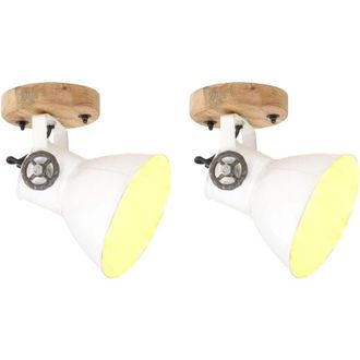 vidaXL L&aacute;mparas Industriales De Pared/techo 2 Uds Blanca 20x25 Cm E27 Vidaxl