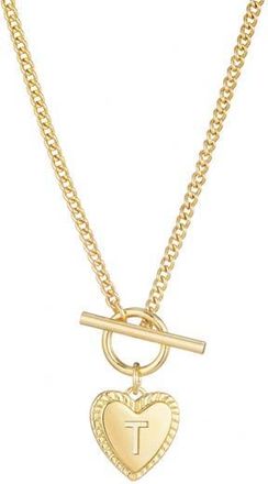 Adornia Initial Heart Toggle Necklace in Gold-T at Nordstrom Rack
