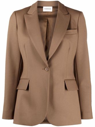 P.A.R.O.S.H. single-breasted tailored blazer - women - Acetate/Spandex/Elastane/Viscose/Virgin Wool - S - Brown