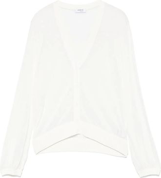 Akris semi-sheer cardigan - women - Polyamide/Viscose - 36 - White