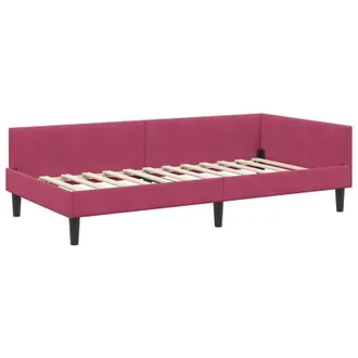 vidaXL Estructura de cama en esquina Rojo vino 80 cm x 200 cm tela vidaXL