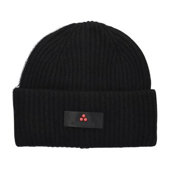 Peuterey Heren Zwarte Beanie Muts - Heren - Accessoires - Zwart - Maat: ONE Size Wol
