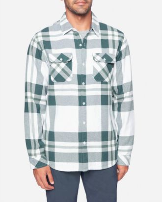 Hurley Santa Cruz Heavy Weight Flannel Shirt In Pure Platinum