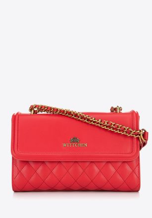 Wittchen Dames Messenger Bag van echt leer met stiksel in rood