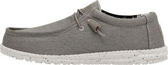 HeyDude Mens Wally Stretch Canvas Wally Slip-On Shoes, Beige, 7 UK