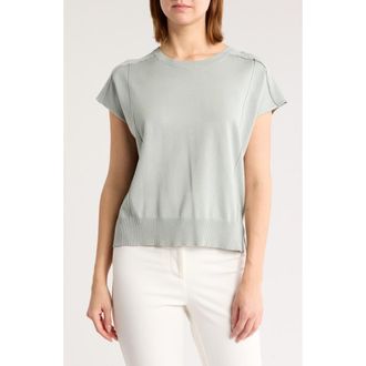 Adrianna Papell Exposed Seam Extended Sleeve Sweater in Dusty Sea Mist at Nordstrom Rack, Size X-Small