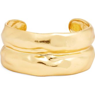 Karine Sultan Bubble Textured Cuff Bracelet in Gold at Nordstrom