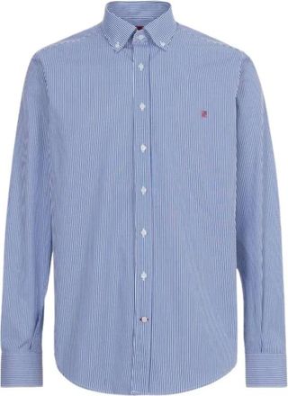 Carolina Herrera Gestreept Katoenen Overhemd Marineblauw - Heren - Casual Overhemden - Blauw - S - Katoen - Overhemden