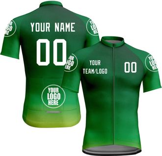 Generic Custom Cycling Jersey Men Women Short Sleeve Bike Jerseys Full Zip with Pockets Personalized Team Name Your Name Logo Bicycle Clothing Breathable Quic