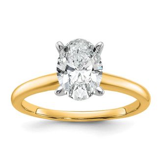 Diamond2Deal 14k Yellow Gold 1 1/2 Ct Certified Lab Grown Diamond Solitare Engagement Ring