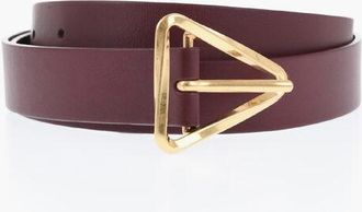 Bottega Veneta Solid Color Leather FRENCH Belt 30mm size 90