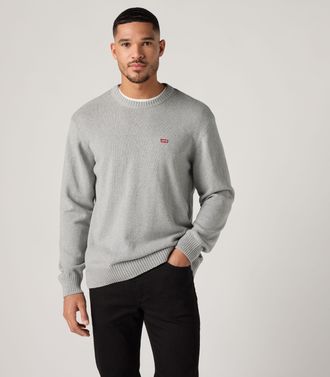 Levi's Classic Housemark Crewneck Sweatshirt - Mens - L - Grey