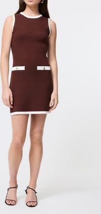 French Connection Ruthie Knit Minidress in 21-Chocolate-Porc Cream at Nordstrom Rack, Size X-Large