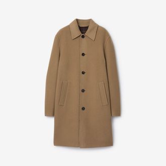 Burberry Mid-length Wool Car Coat, Size: 38