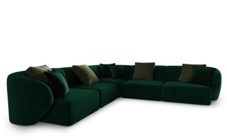 BLOOMINGLOFT 6-Sitzer Design-Ecksofa Chiara Samt