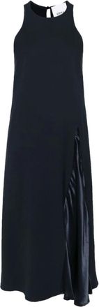 Erika Cavallini Semi Couture Maxi Kleedjes - Dames - Casual kleedjes - Blauw - XS - Satijn - Kleedjes
