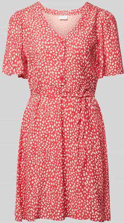 Vila Minikleid aus Viskose mit kurzer Knopfleiste Modell GRACE in Rot, Gr&ouml;&szlig;e 34