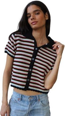 Callahan Mai Crochet Polo - Womens in Black at Nordstrom, Size X-Small